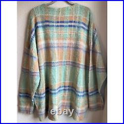 New no tags Free People Women's Sz. Medium Sweater Primrose Plaid Tunic Oversized