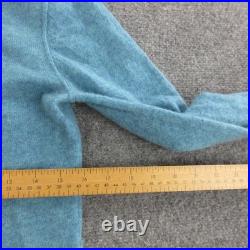 Nicole Miller New York Sweater Womens Medium Light Blue 100% Cashmere Mock Neck