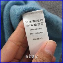 Nicole Miller New York Sweater Womens Medium Light Blue 100% Cashmere Mock Neck