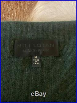 Nili Lotan Leyton Green Cashmere Sweater Size M