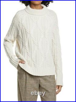 Nili Lotan Meyra 100% Cashmere Ivory sweater Womens size M NWOT
