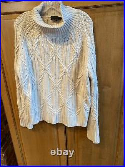Nili Lotan Meyra 100% Cashmere Ivory sweater Womens size M NWOT