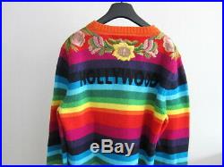 Nwt Gucci Embroidered Rainbow Angry Cat Knit Sweater $2,500 (medium)