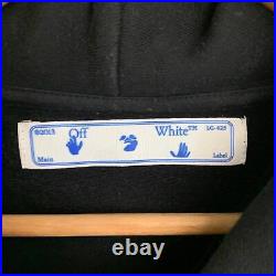 OFF-WHITE Black Ladies Long Sleeve Hoodie Sweater Slim Jumper Size UK M NEW