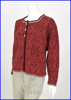 OLEANA Womens Norway Open Knitted Cardigan Wool Floral Sweater 5267 Indre Arna M