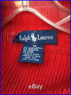 Og 1992 Vintage Ralph Lauren Polo Bear Suicide Ski Hand Knit Turtleneck Sweater
