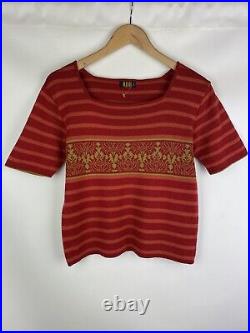 Oleana Espeland Ladies Wool / Silk Short Sleeve Sweater Jumper size M