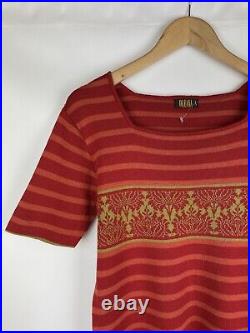 Oleana Espeland Ladies Wool / Silk Short Sleeve Sweater Jumper size M