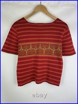 Oleana Espeland Ladies Wool / Silk Short Sleeve Sweater Jumper size M