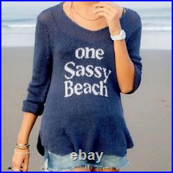 One Sassy Beach wooden ships sweater s/m