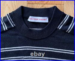 Orlebar Brown Sweater Knitwear Jumper Black Stripe Lightweight Merino Wool Top M