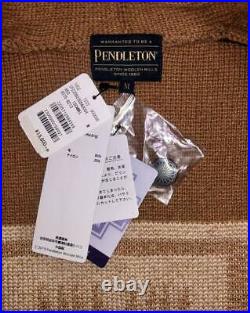 PENDLETON Authentic Native pattern Concho button Cardigan Camel Size M New