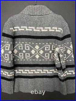 PENDLETON Large WESTERLEY Wool Cardigan BIG LEBOWSKI Sweater BLACK GRAY WESTERLY