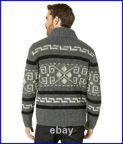 PENDLETON Large WESTERLEY Wool Cardigan BIG LEBOWSKI Sweater BLACK GRAY WESTERLY