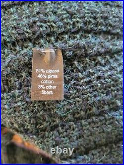 PERUVIAN CONNECTION M Ashbury Cardigan Sweater Alpaca Pima Cotton Blend NWT