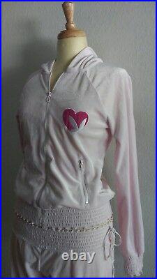 PLAYBOY Vintage PINK 2PC Sweatsuit Full Zip Hoodie Sweater & Sweat Pants Sz M