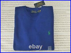 POLO RALPH LAUREN Blue Knit Jumper Mens Crew-Neck Size M-L Sweater BNWT R£115