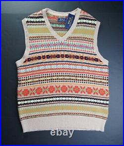 POLO RALPH LAUREN Men's Cotton/Silk/Cashmere Fair Isle Sweater Vest NEW NWT
