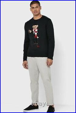 POLO RALPH LAUREN Mens COCOA POLO BEAR LIMITED EDITION Black HOLIDAY Sweater- M
