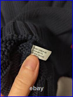 POLO RALPH LAUREN USA Flag Jumper Womens Medium Navy Cotton Knit Sweater Vintage
