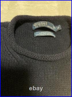 POLO Ralph Lauren Flag Knit Sweater Navy Size M USA Flag Pullover Cotton Linen POLO Ralph Lauren Flag Knit Sweater Navy Size M USA Flag Pullover Cotton Linen
