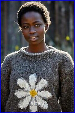 Pachamama Daisy Sweater, 100% Wool, Hand Knitted, Fair Trade Sourced, Bark