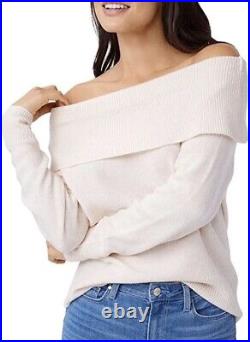 Paige Off the Shoulder Wool Blend Pullover Sweater Ivory Medium NWT 5804