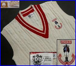 Paolo Gucci New Vtg Cable-knit Golf/tennis Sweater Vest Cotton Made In USA Sz M