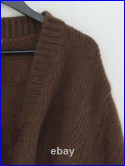 Paris Georgia Women's Cardigan M Brown Nylon with Mohair, Wool Cardigan