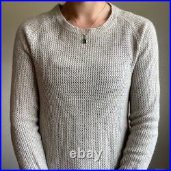 Patagonia Womens Soft Cashmere Gray Waffle Knit Crewneck Pullover Sweater Sz M