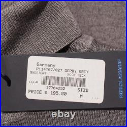 Patrick Assaraf NWT Turtleneck Sweater Size Medium in Solid Gray 100% Wool
