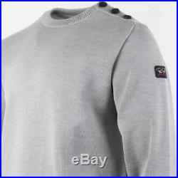 Paul & Shark Mens Button Shoulder Knit Sweater (Grey)