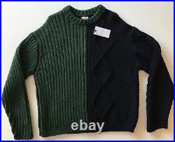Paul Smith Men's Merino Wool Crew Neck Cable Knit Ribbed Jumper Sweater Med. Nwt