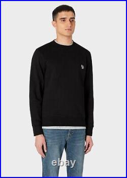 Paul Smith Zebra Logo Black Crew Neck Sweater/jumper Medium Organic Cotton