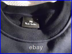Paul Smith Zebra Logo Black Crew Neck Sweater/jumper Medium Organic Cotton
