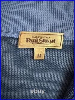 Paul Stuart Zip Up Sweater Medium 100% Cotton