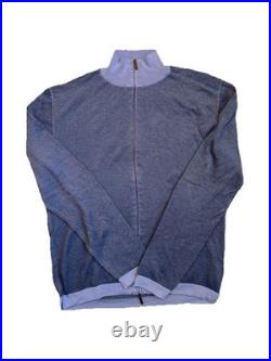 Paul Stuart Zip Up Sweater Medium 100% Cotton