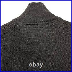 Paul and Shark Bretagne Grey Zip Up Logo Wool Sweater Jumper Medium M PTP 22.25