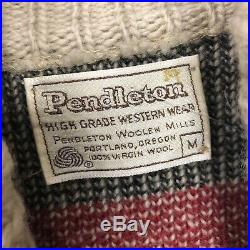 Pendleton High Grade Western Wear Sweater Zip Aztec 70s Vintage Vtg