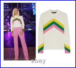 Perfect Moment Chevron Colorblock Merino Wool Crewneck Sweater Jumper Medium i15