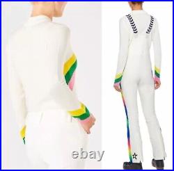 Perfect Moment Chevron Colorblock Merino Wool Crewneck Sweater Jumper Medium i15