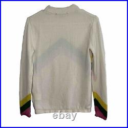Perfect Moment Chevron Colorblock Merino Wool Crewneck Sweater Jumper Medium i15
