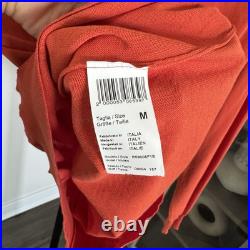 Peserico Orange Cotton Knit V-Neck Long Sleeve Lightweight LS Sweater Medium NEW