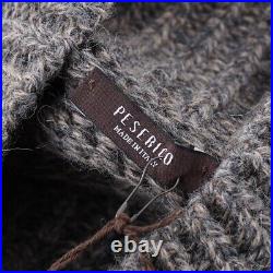 Peserico Slim-Fit Thick Plush Gray Marled Cable Knit Alpaca Sweater M NWT