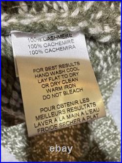 Peter Millar Crown Crafted M Cashmere Fisherman's Sweater $698 Olive Branch-645