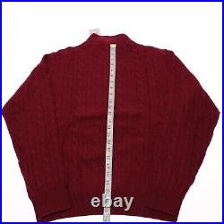 Peter Millar NWT Cable Knit Henley Sweater Size M in Red Wool/Yak/Cashmere