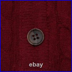 Peter Millar NWT Cable Knit Henley Sweater Size M in Red Wool/Yak/Cashmere