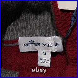 Peter Millar NWT Cable Knit Henley Sweater Size M in Red Wool/Yak/Cashmere