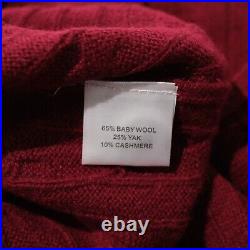 Peter Millar NWT Cable Knit Henley Sweater Size M in Red Wool/Yak/Cashmere