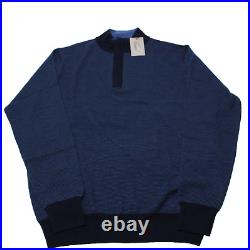 Peter Millar NWT Crown Pullover Sweater Size M in Blue Stripes 100% Merino Wool